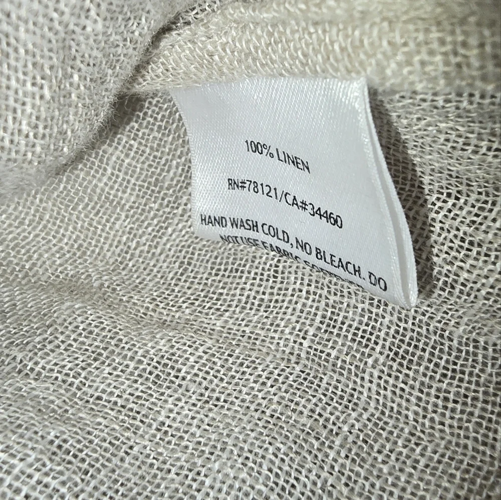 Eileen Fisher Natural Linen Gauze Cami Shirring  Lightweight Camisole Top - Picture 5 of 6